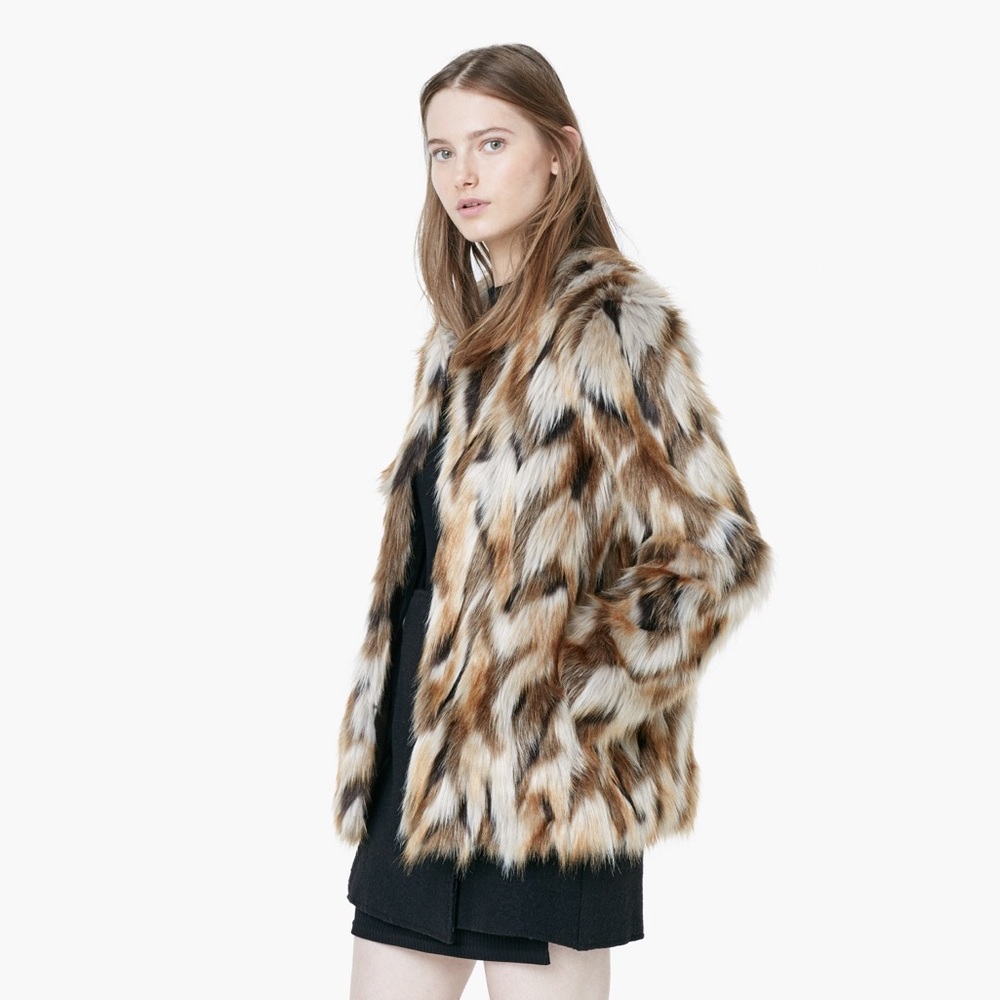 Faux Fox Fur Coat